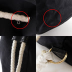 Chanel Mini Pull Logo Drawstring Cotton Black Shoulder Bag — view 9