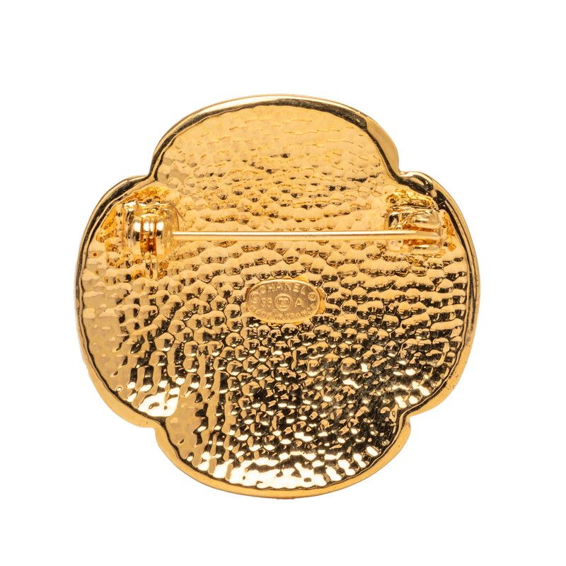 Chanel CC Logo Vintage Gold Plated Brooch — view 2