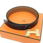 Hermes Belt Buckle Martelee & Leather 32 Calf 135 Togo Black — view 2