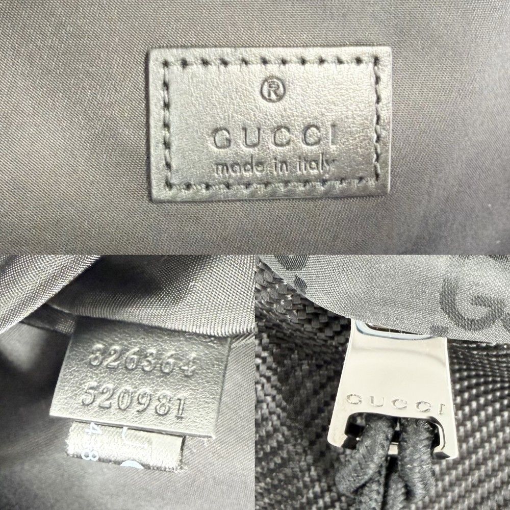 Gucci Backpack GG Web Stripe Nylon Black — view 6