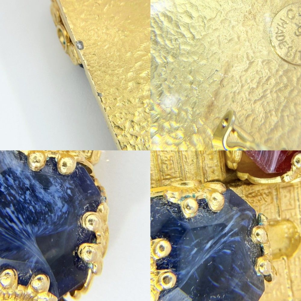 Celine Earrings Arc de Triomphe Square Vintage Stone — view 5