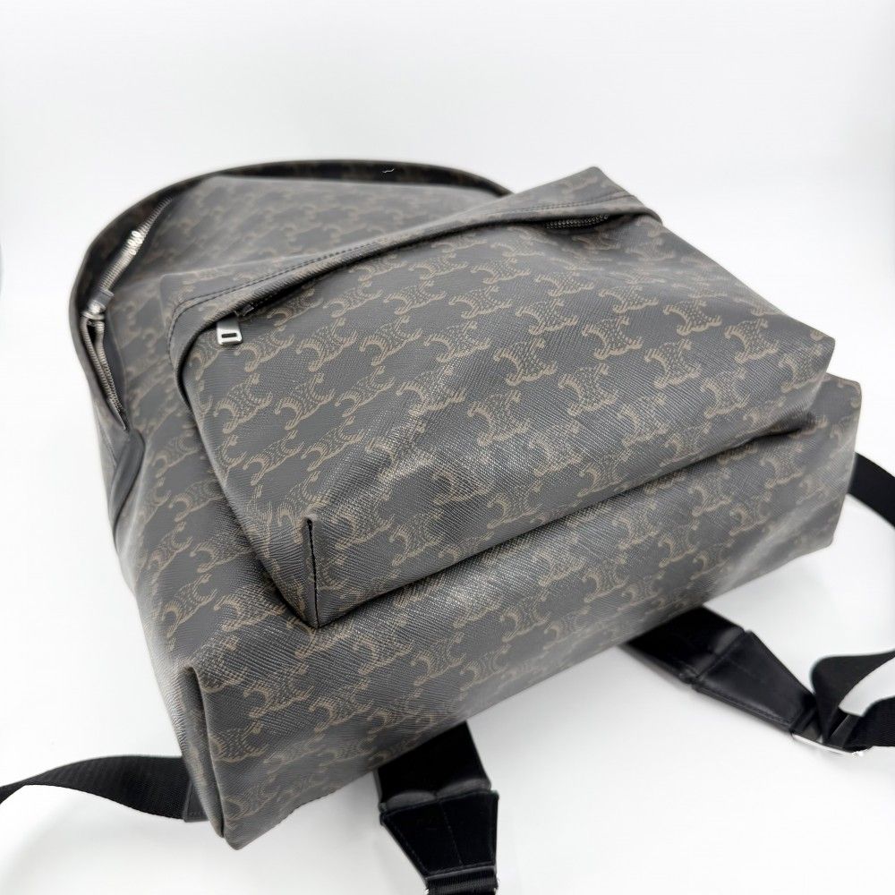 Celine Backpack Leather Canvas Brown X Black — view 3
