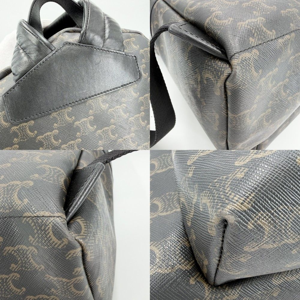 Celine Backpack Leather Canvas Brown X Black — view 7