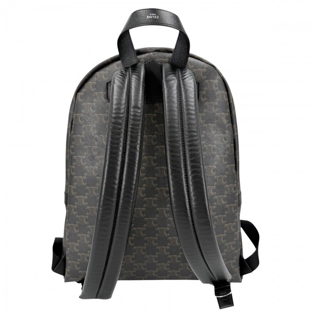 Celine Backpack Leather Canvas Brown X Black — view 2