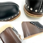 Hermes Sandals Earth Sabot Wedge Sole Studded Shoes 36 Brown X Black Beige — view 5