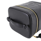 Chanel Vanity Hand Bag Caviar Leather Black CC Logo Gold — view 6