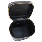 Chanel Vanity Hand Bag Caviar Leather Black CC Logo Gold — view 7