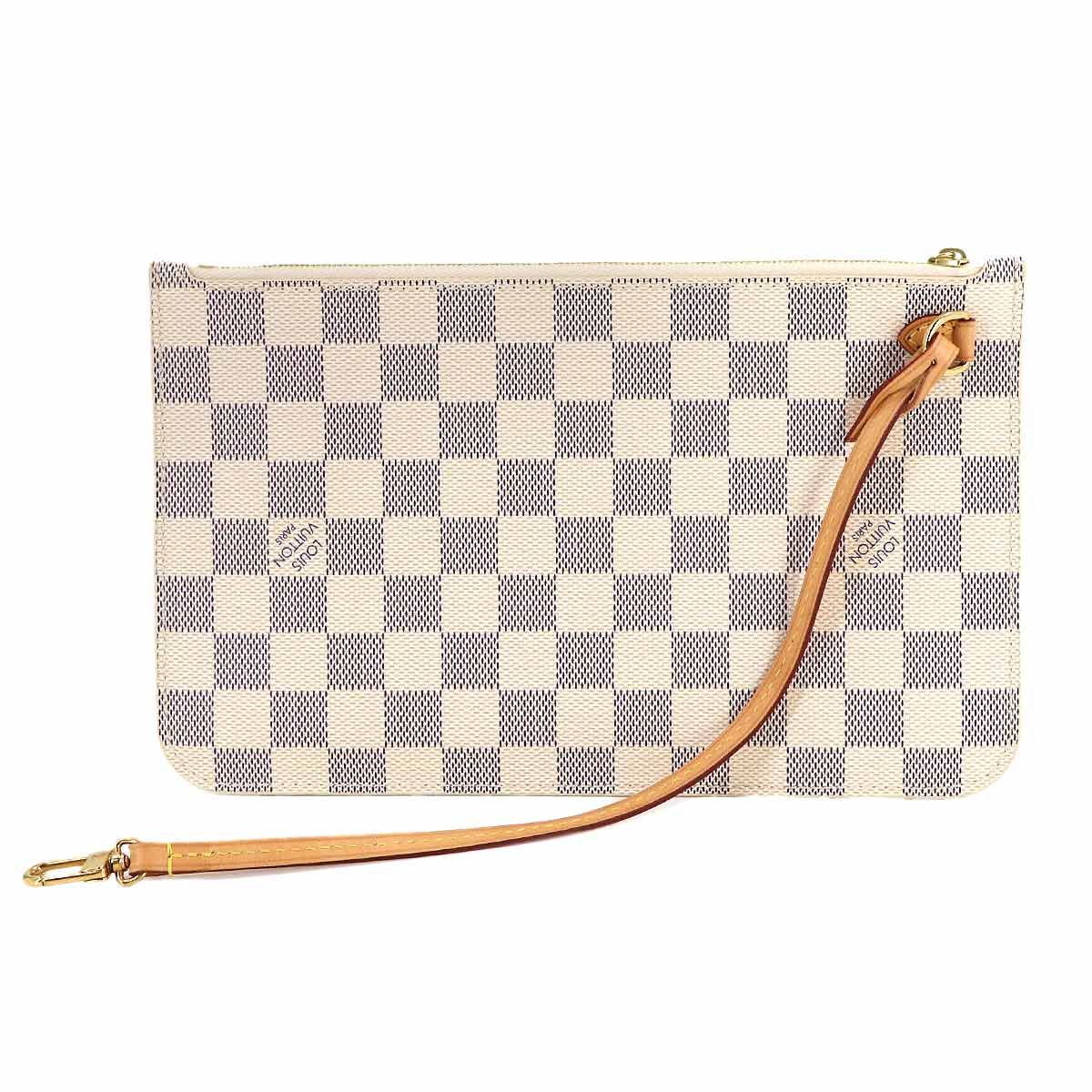 Louis Vuitton Damier Azur Pouch Beige Gold — view 2