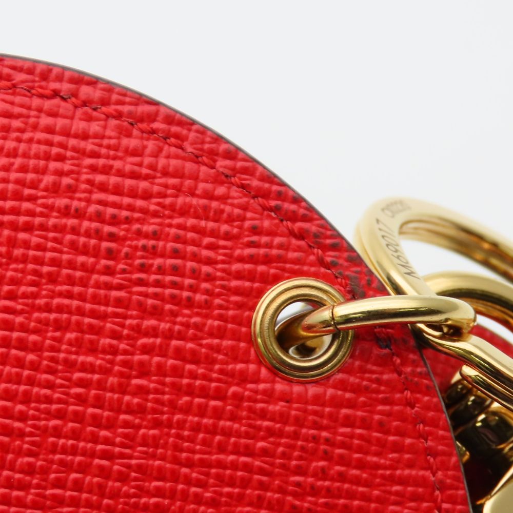 Louis Vuitton Key Holder Porte Cles Monogram Denim Leather Blue Red Gold Ring — view 6