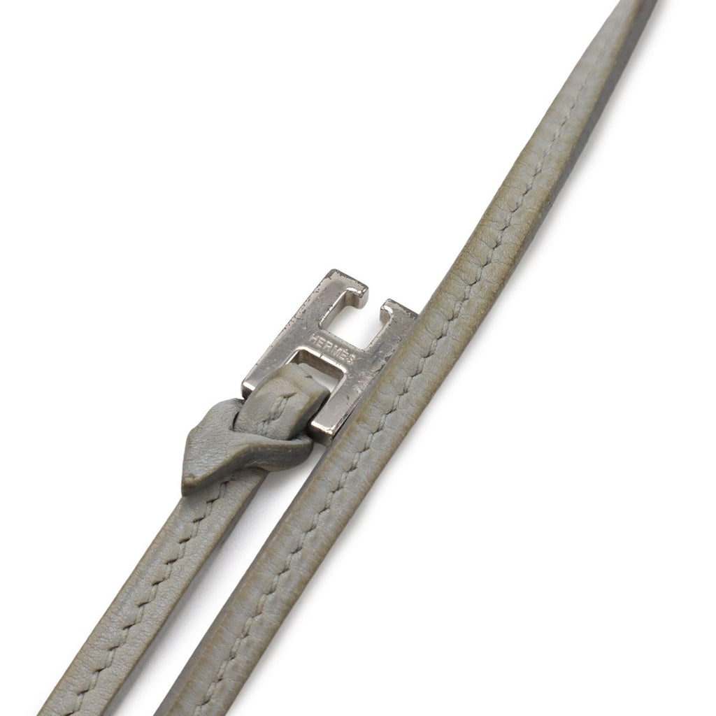 Hermes Remix Card Case Passcase L-shape Zipper Strap Leather Light Gray — view 5