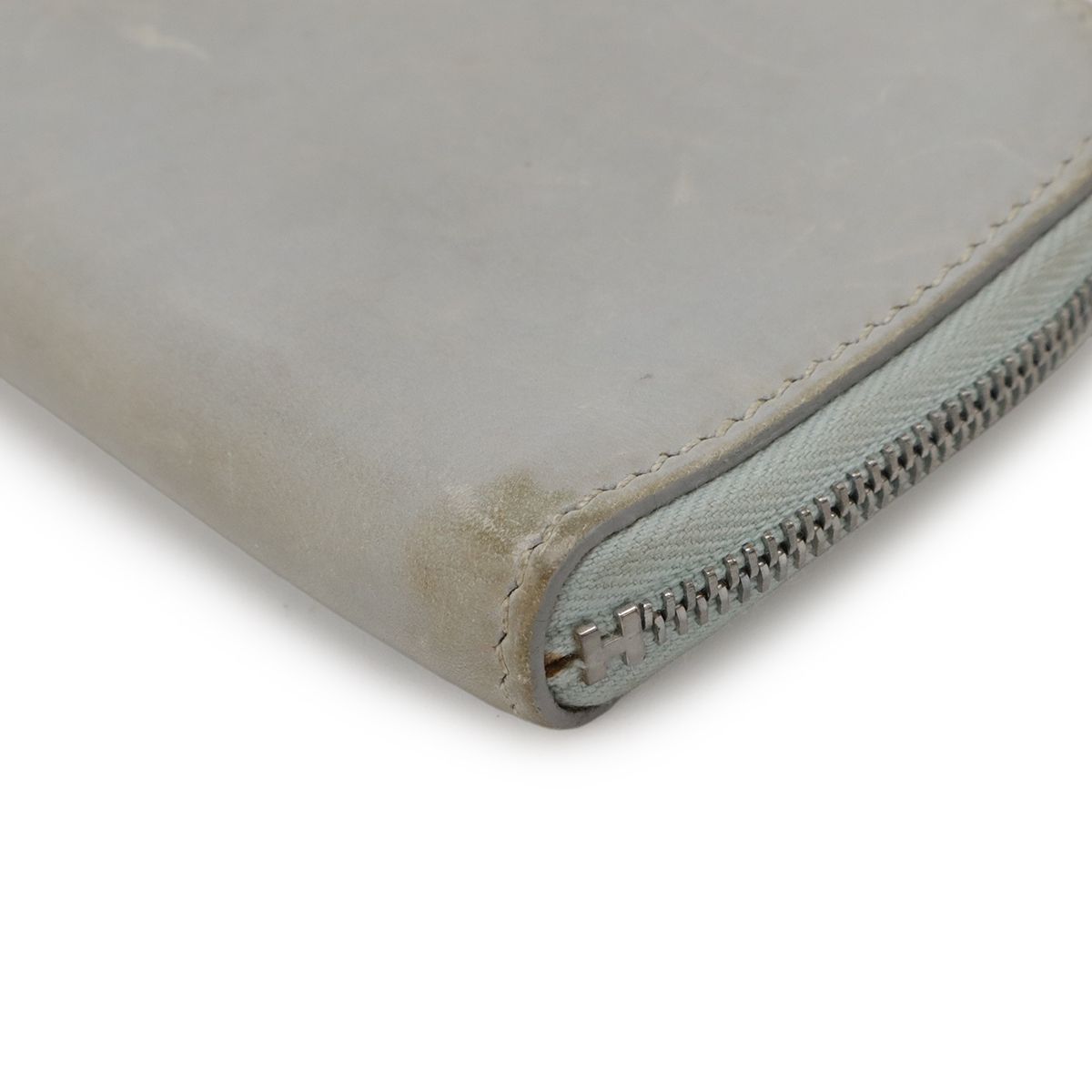 Hermes Remix Card Case Passcase L-shape Zipper Strap Leather Light Gray — view 3