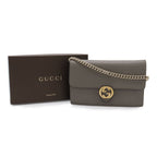 Gucci Interlocking Logo Chain Wallet Shoulder Bag 2-Way Clutch — view 8