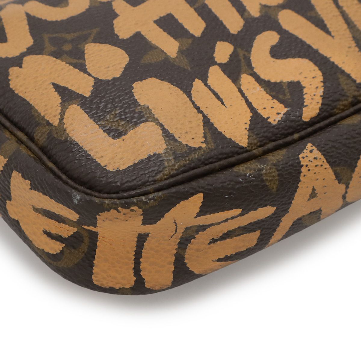 Louis Vuitton Monogram Graffiti Pochette Pouch Handbag Peach — view 3