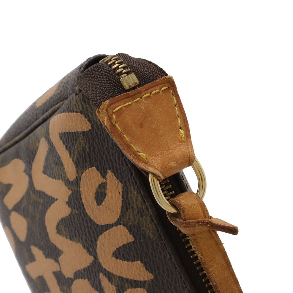 Louis Vuitton Monogram Graffiti Pochette Pouch Handbag Peach — view 6