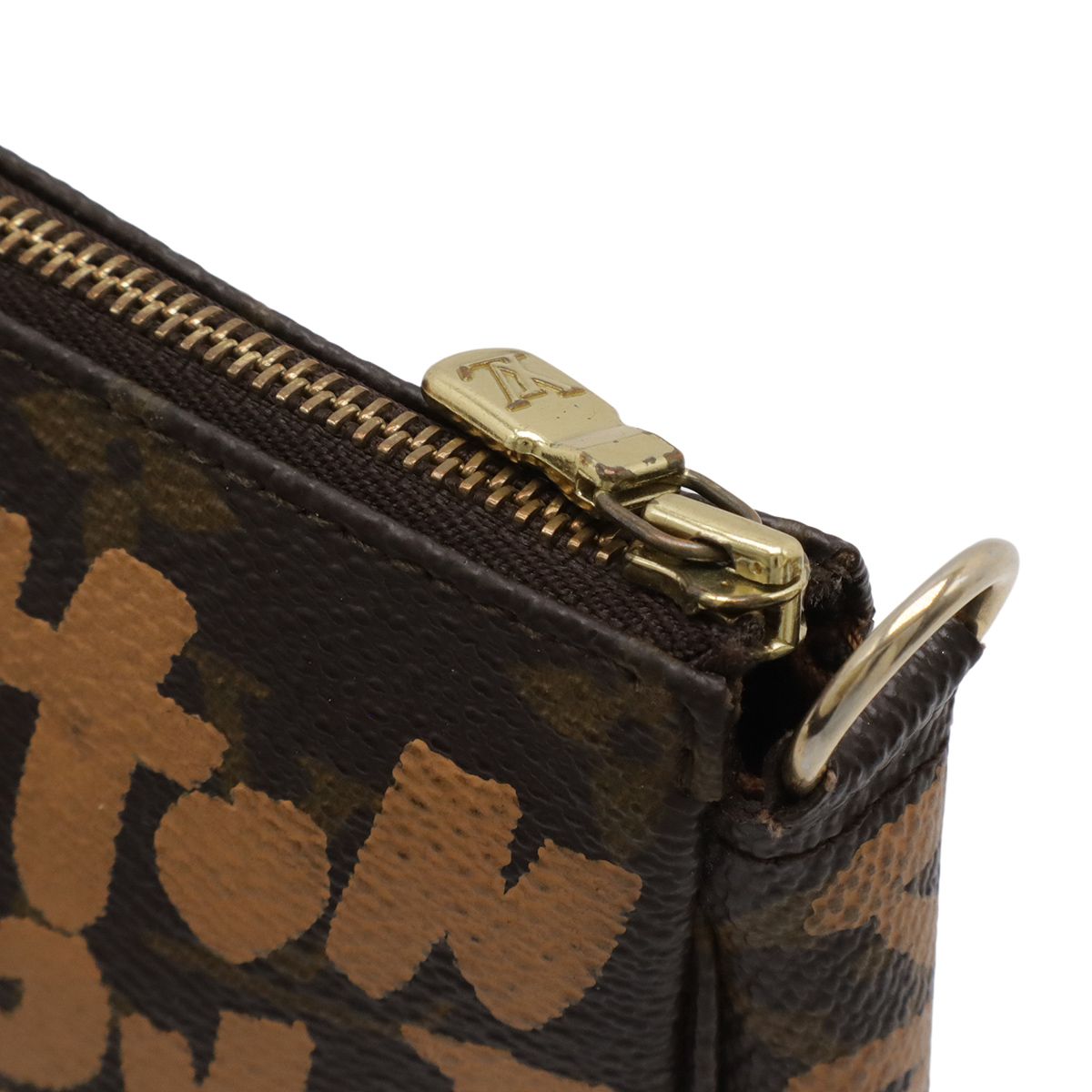 Louis Vuitton Monogram Graffiti Pochette Pouch Handbag Peach — view 4