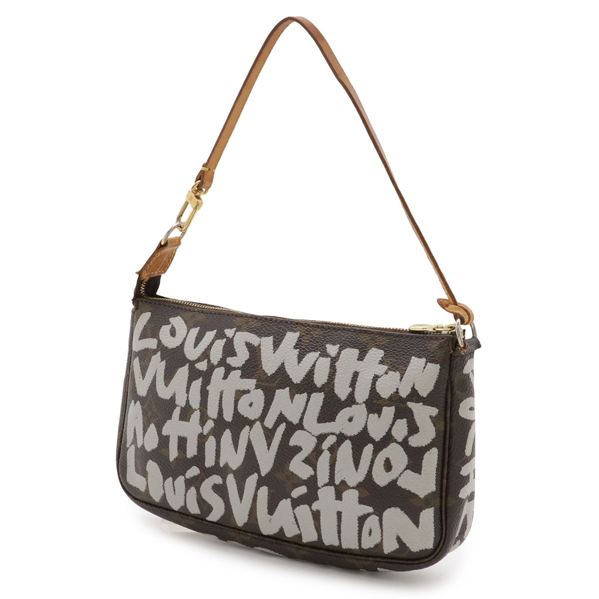 Louis Vuitton Monogram Graffiti Pochette Pouch Handbag Argen Gray Arjan — view 2