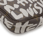 Louis Vuitton Monogram Graffiti Pochette Pouch Handbag Argen Gray Arjan — view 3