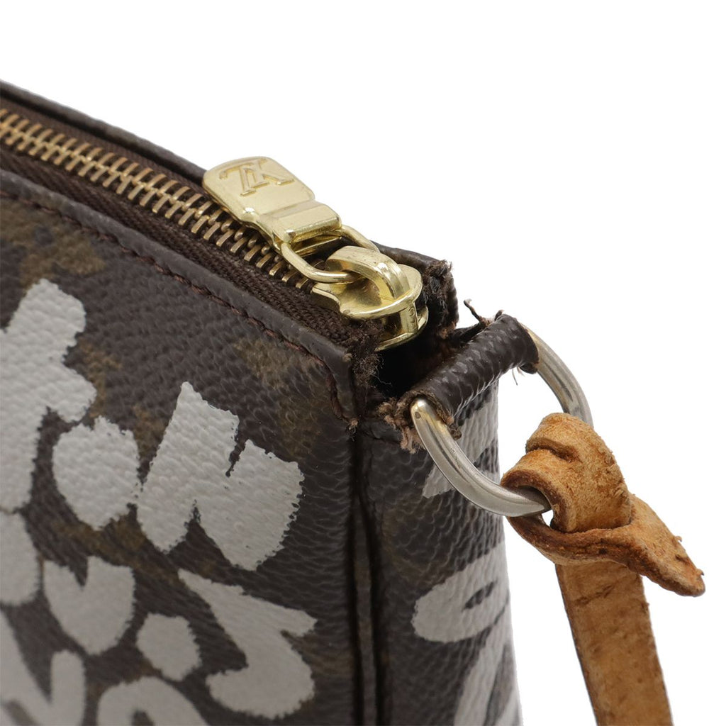 Louis Vuitton Monogram Graffiti Pochette Pouch Handbag Argen Gray Arjan — view 4