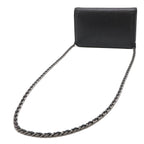 Chanel CC Logo Chain Wallet Shoulder Bag Pochette Crossbody Leather Black — view 2