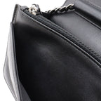 Chanel CC Logo Chain Wallet Shoulder Bag Pochette Crossbody Leather Black — view 7