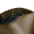 Bottega Veneta Reggero Perforated Shoulder Bag Pochette Leather Khaki Black — view 9