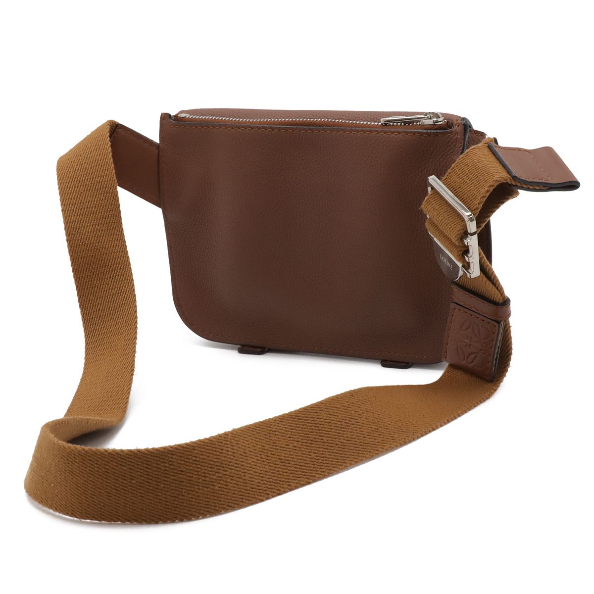 Loewe Anagram Military Bum Bag Crossbody Leather Silver Ha — view 2