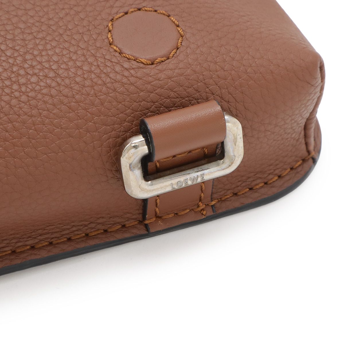 Loewe Anagram Military Bum Bag Crossbody Leather Silver Ha — view 7