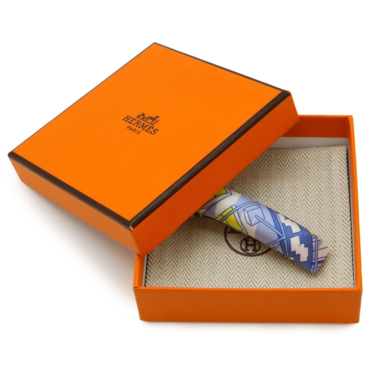 Hermes Eclipse PM Barrette Hair Clip Legend Blue White-yellow — view 6