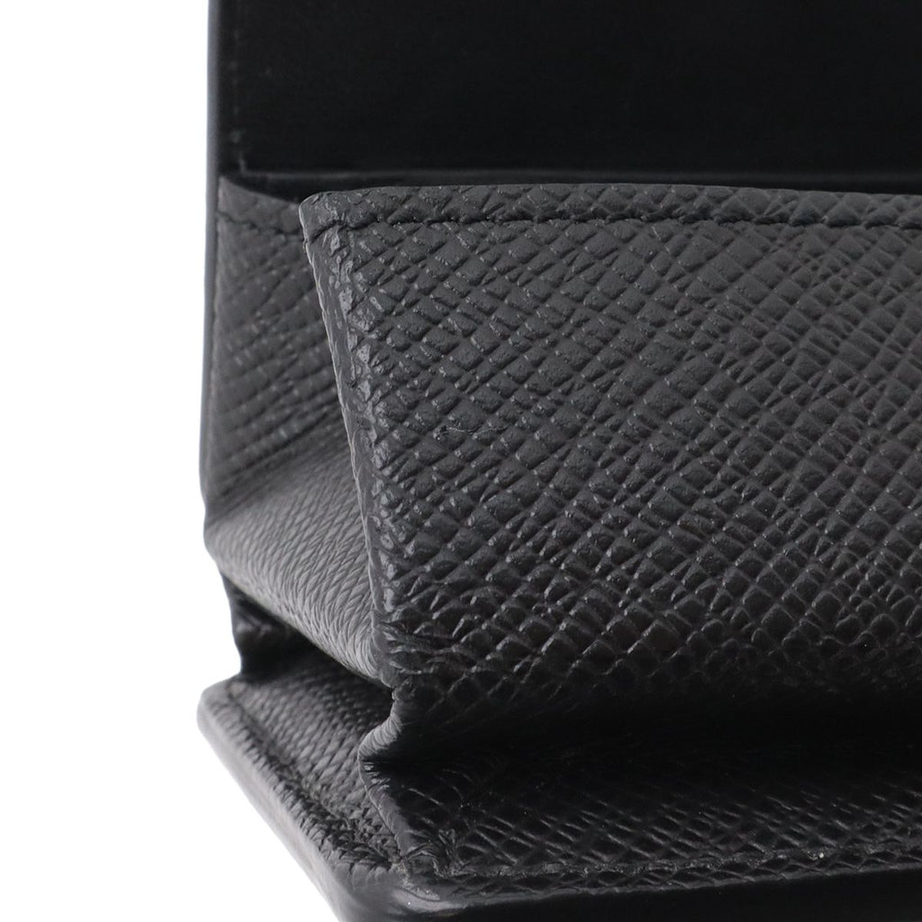Louis Vuitton Taiga Coin Purse Square Leather Ardoise Black — view 6