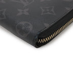 Louis Vuitton Monogram Eclipse Zippy Wallet Vertical Zip Around Black Gray — view 3