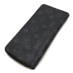 Louis Vuitton Monogram Eclipse Zippy Wallet Vertical Zip Around Black Gray — view 2