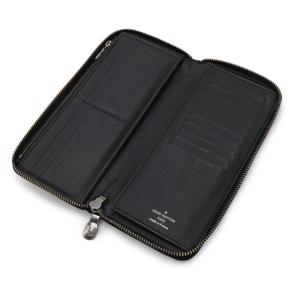 Louis Vuitton Monogram Eclipse Zippy Wallet Vertical Zip Around Black Gray — view 5