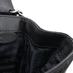 Prada Chain Shoulder Bag 2-Way Clutch Quilted Nylon Leather Nero Black — view 7