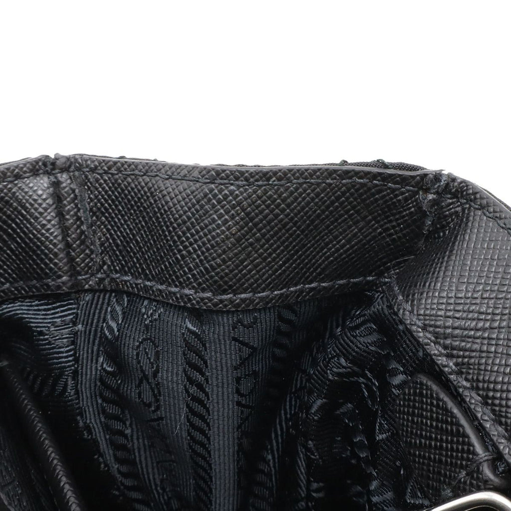 Prada Chain Shoulder Bag 2-Way Clutch Quilted Nylon Leather Nero Black — view 8