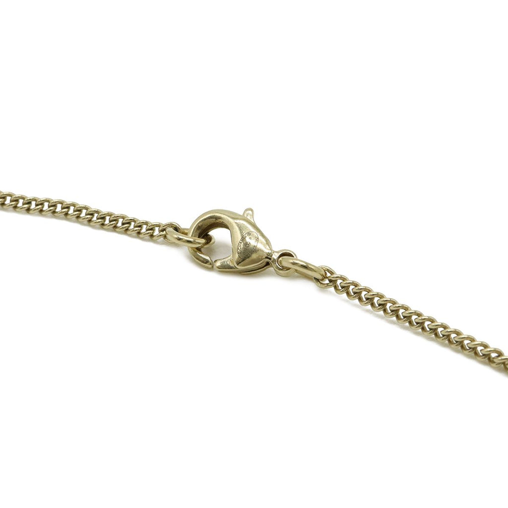 Chanel CC Logo Circle Chain Necklace Pendant Leather Gold Black — view 5