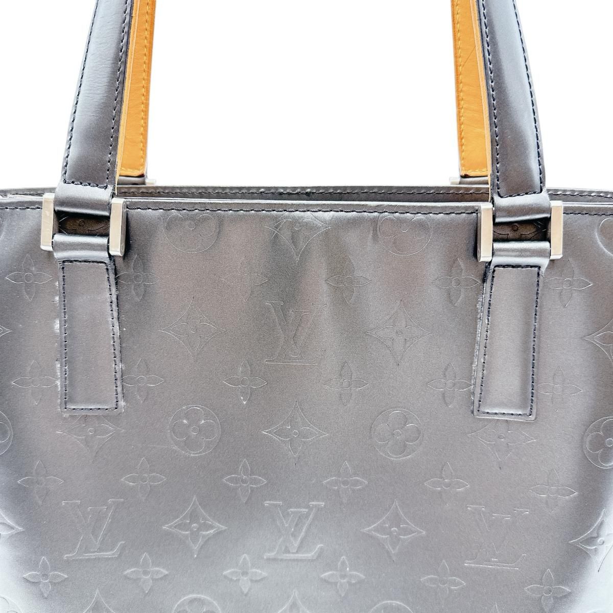 Louis Vuitton Monogram Matte Handbag Stockton Noir — view 9