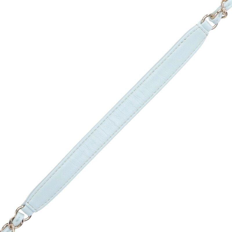 Chanel Mini Flap CC Logo Quilted Chain Shoulder Bag Light Blue — view 5
