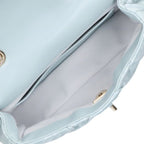 Chanel Mini Flap CC Logo Quilted Chain Shoulder Bag Light Blue — view 3