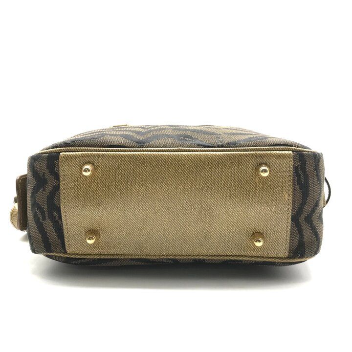 Fendi Zebra Pattern Canvas 2-Way Bag Brown Bag — view 4