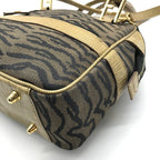 Fendi Zebra Pattern Canvas 2-Way Bag Brown Bag — view 5