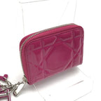 Dior Cannage Enamel Coin Case Wallet Pink — view 2