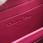 Dior Cannage Enamel Coin Case Wallet Pink — view 8
