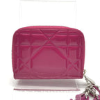 Dior Cannage Enamel Coin Case Wallet Pink — view 3