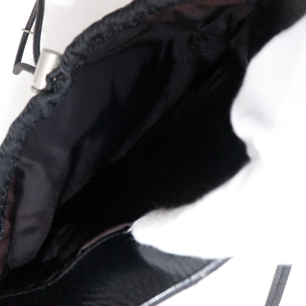 Prada Pochette Nylon Leather Black Shoulder Bag — view 6
