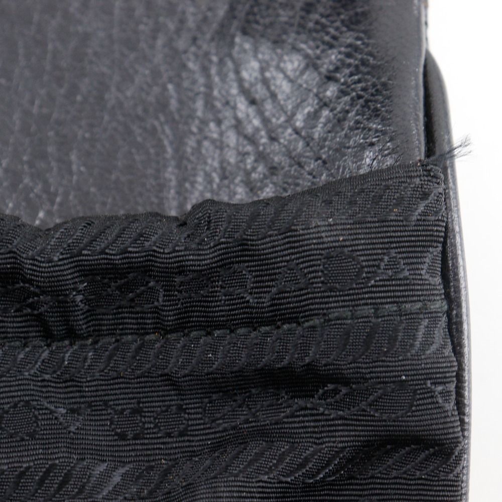 Prada Pochette Nylon Leather Black Shoulder Bag — view 7