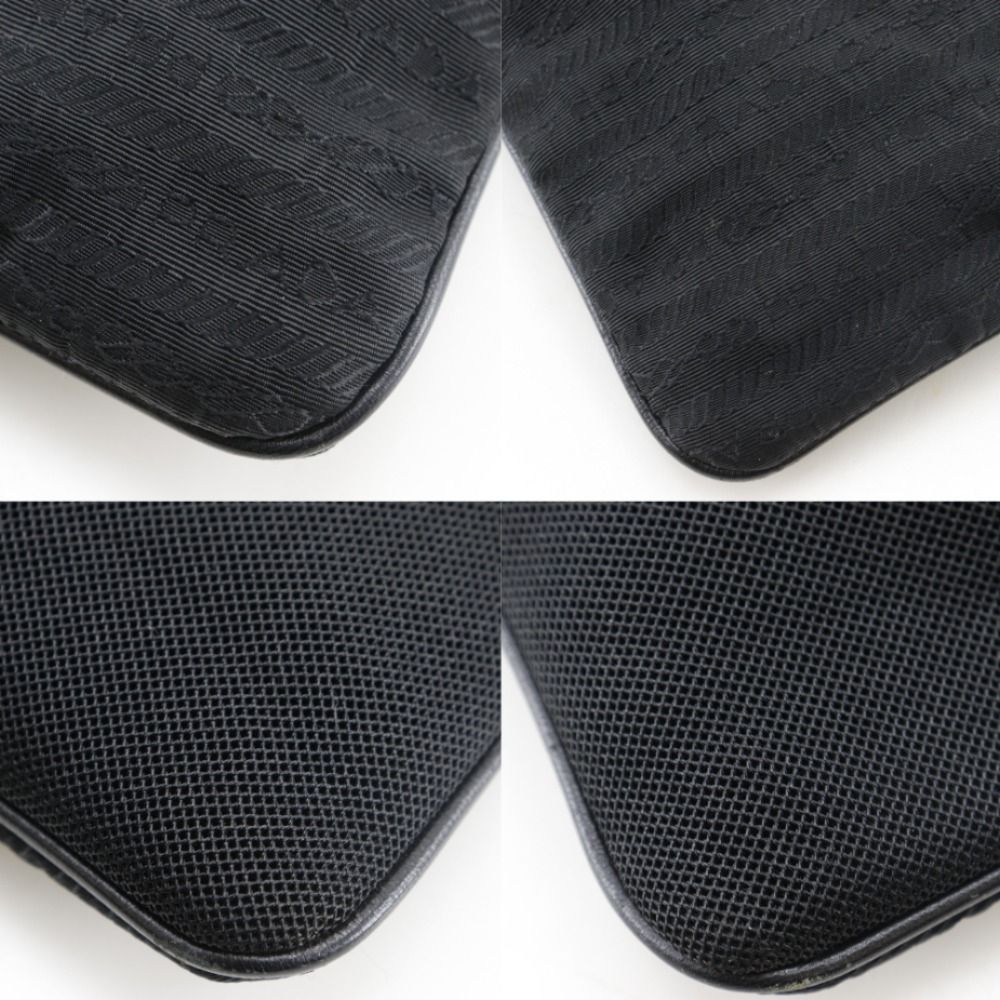 Prada Pochette Nylon Leather Black Shoulder Bag — view 4
