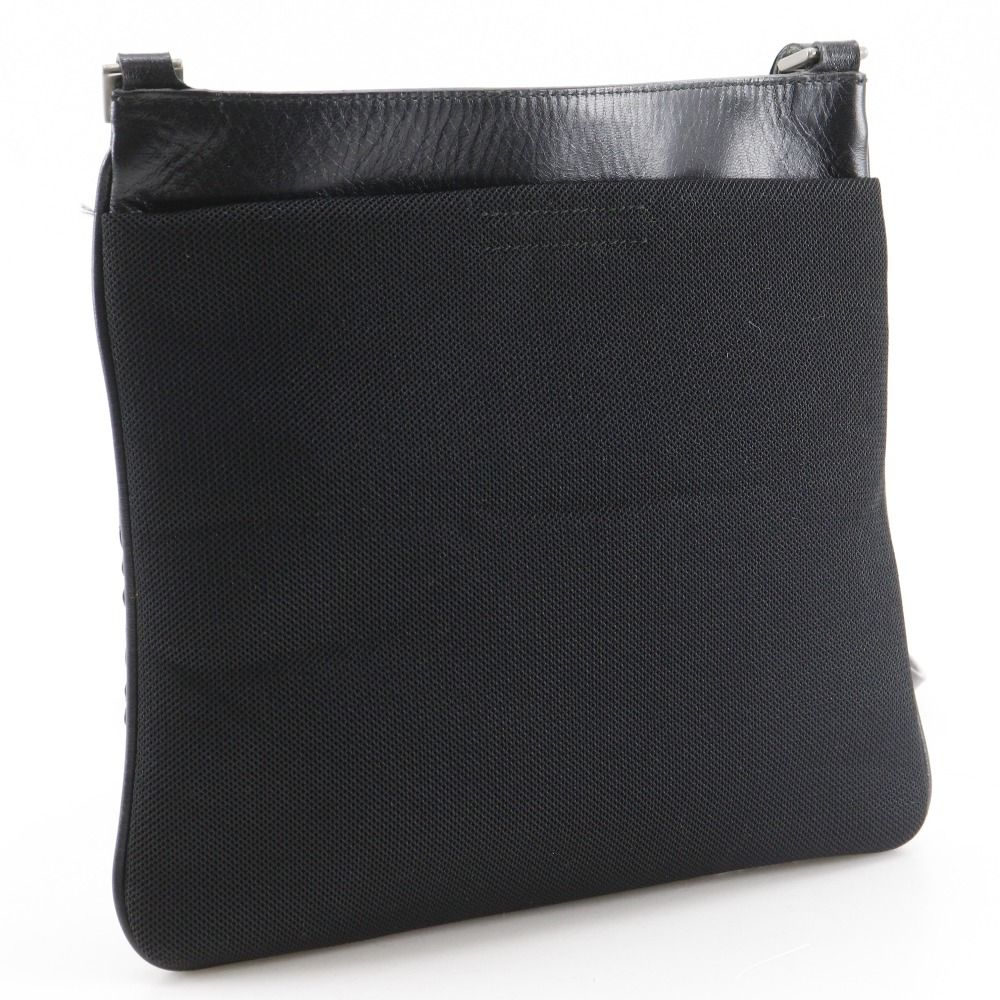 Prada Pochette Nylon Leather Black Shoulder Bag — view 3