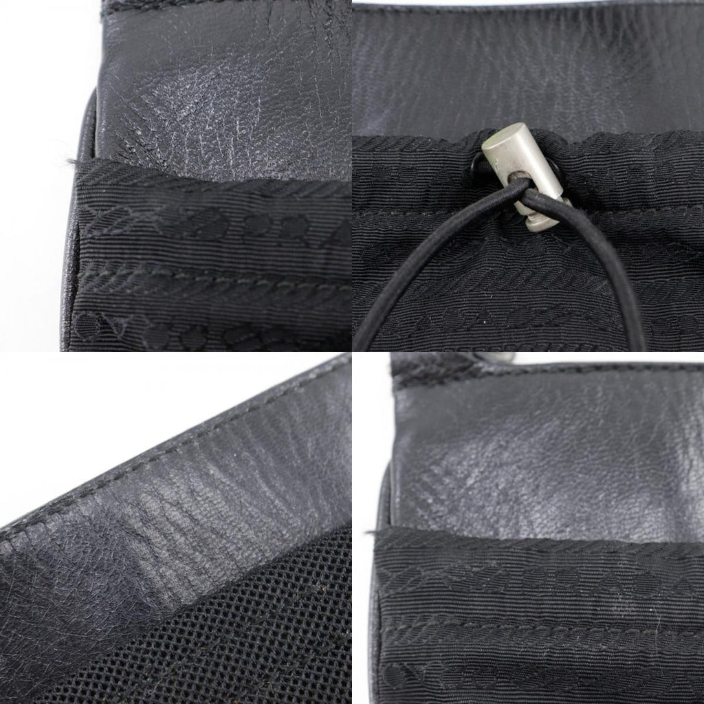 Prada Pochette Nylon Leather Black Shoulder Bag — view 8