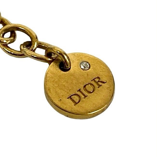 Dior CD Logo Faux Pearl Chain Bracelet Gold — view 3