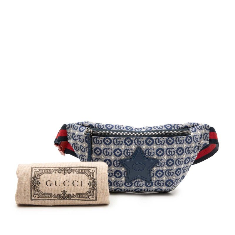 Gucci Children's Strawberry Seahorse Belt Bag Blue — view 7
